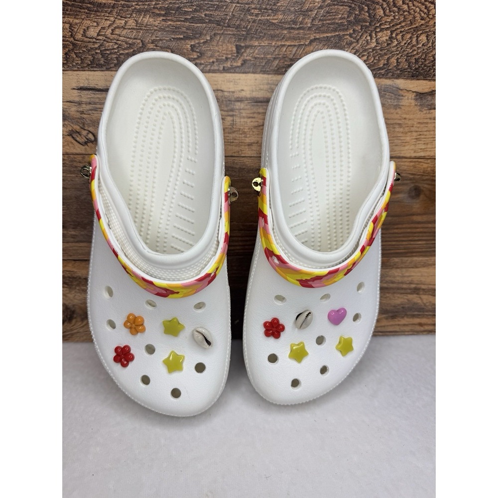 Crocs Classic Rainbow Festival‎ Vibes Womens 9 Men's 7 Clogs Shoes Summer Spring - Picture 2 of 9